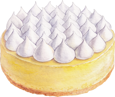 Watercolor yellow cake illustration