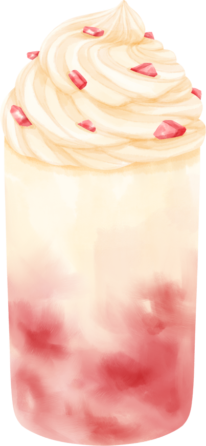 strawberry summer drink watercolor