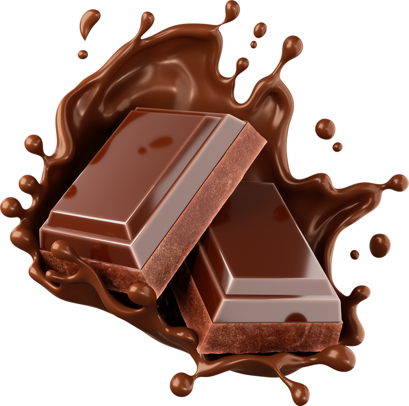 Chocolate bar with Chocolate cream splashing.