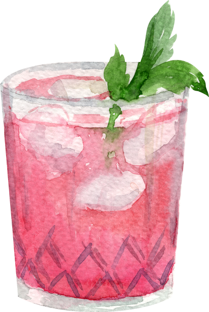 Watercolor raspberry mule drink